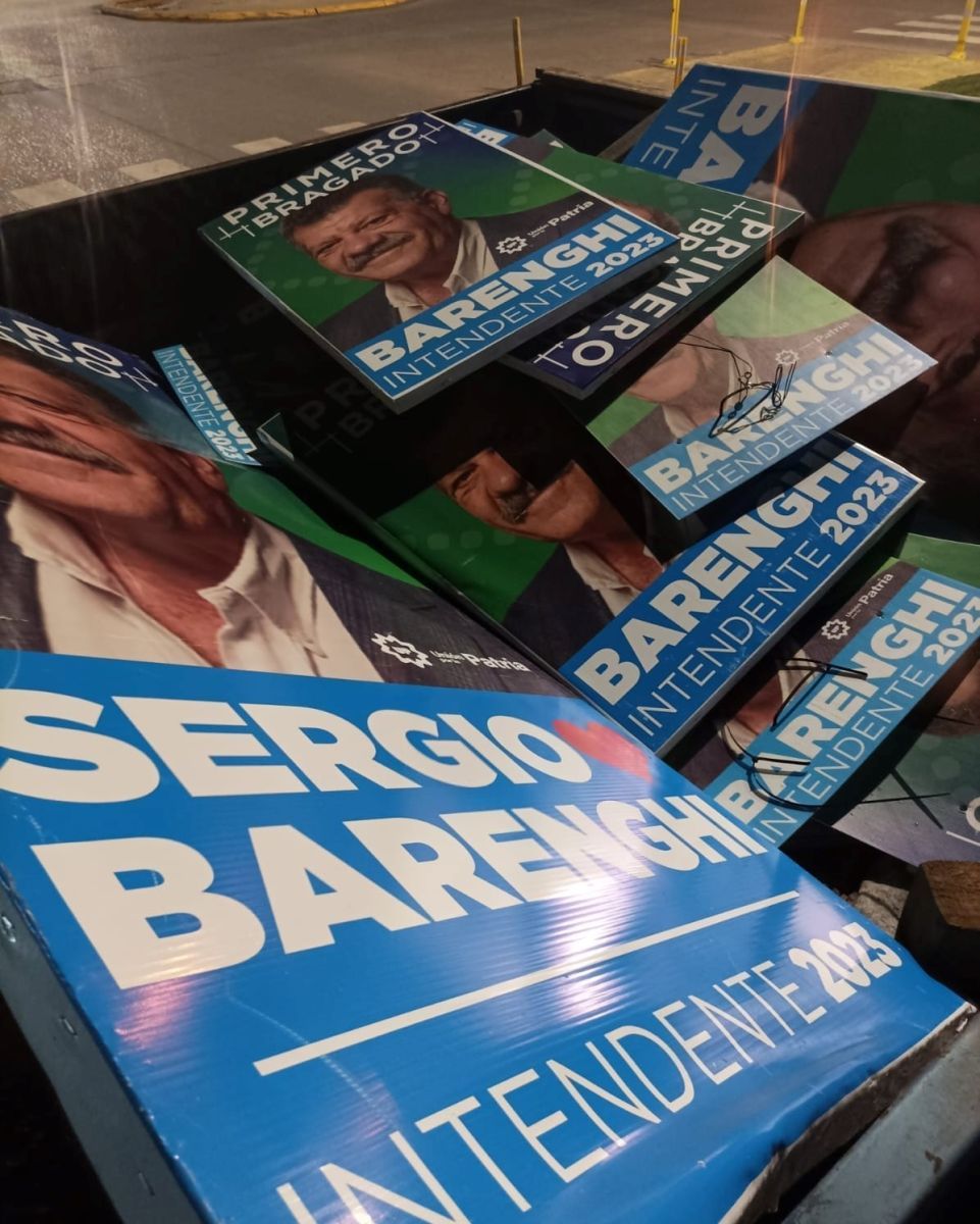 Retiran la cartelería de campaña de Sergio Barenghi