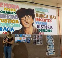 Quedó inaugurado el mural "Nuestro Charly" en la Escuela Normal por los 40 años de democracia