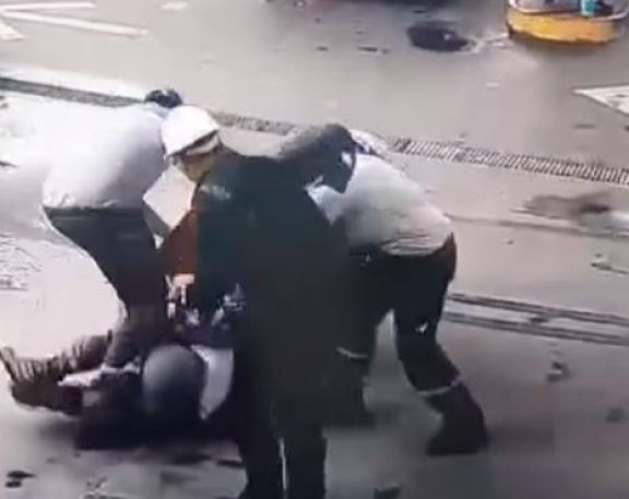 Un hombre golpeó a un playero de la YPF Bragas: imágenes impactantes