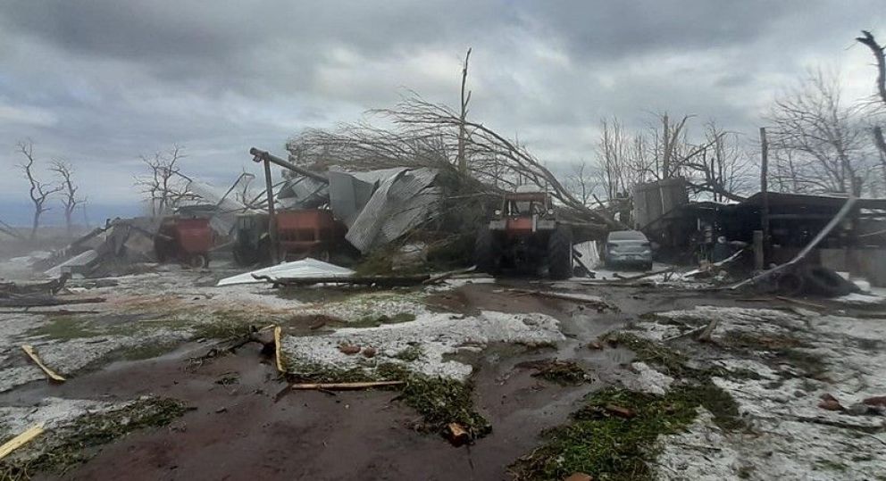 Confirman que fueron dos los tornados que afectaron a Olascoaga y Comodoro Py