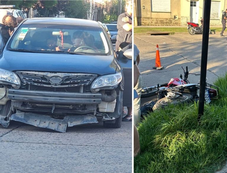 Fuerte choque entre un auto y una moto | Bragado TV - Portal digital de ...