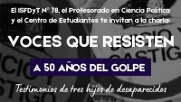 Charla “Voces que resisten”: testimonios a 50 años del Golpe de Estado del 24 de marzo de 1976