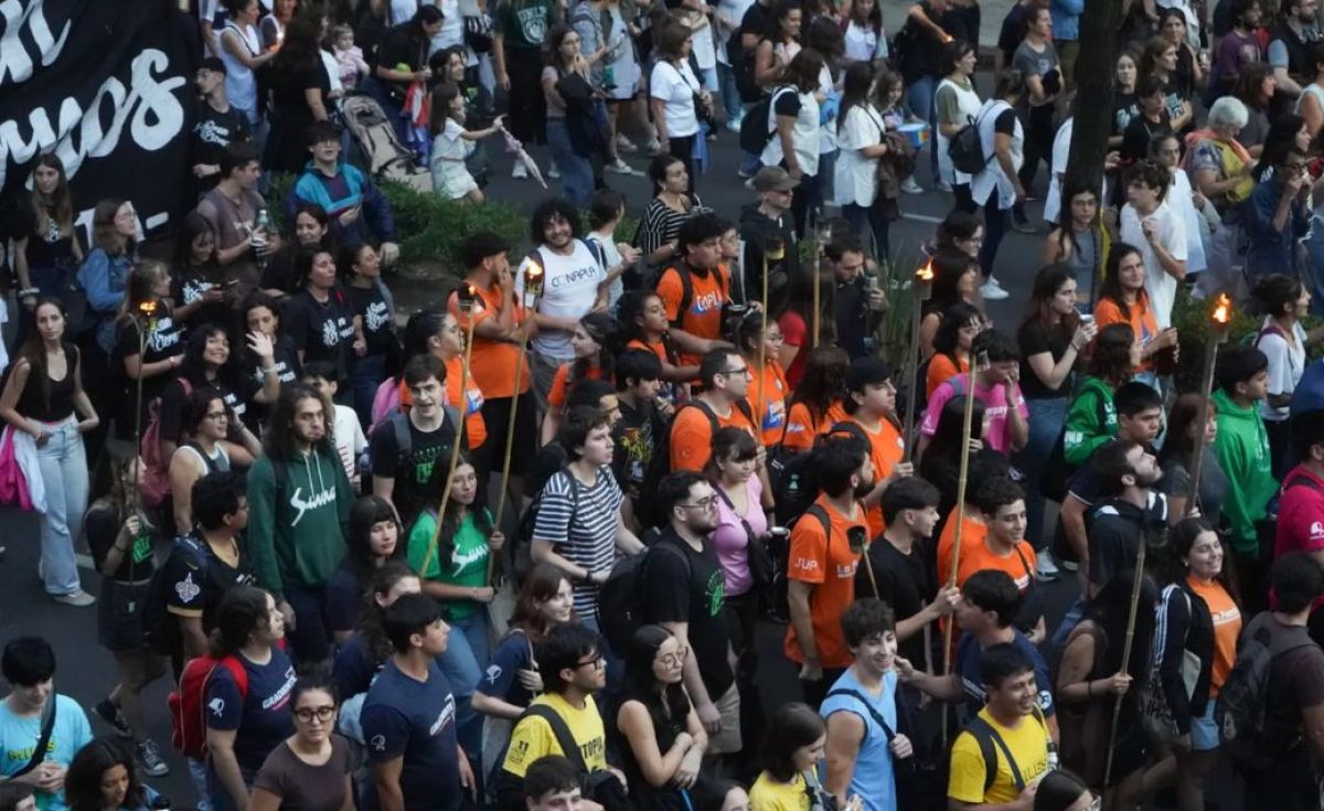 Antorchas y bronca: estudiantes de la UNLP salieron a defender la universidad pública