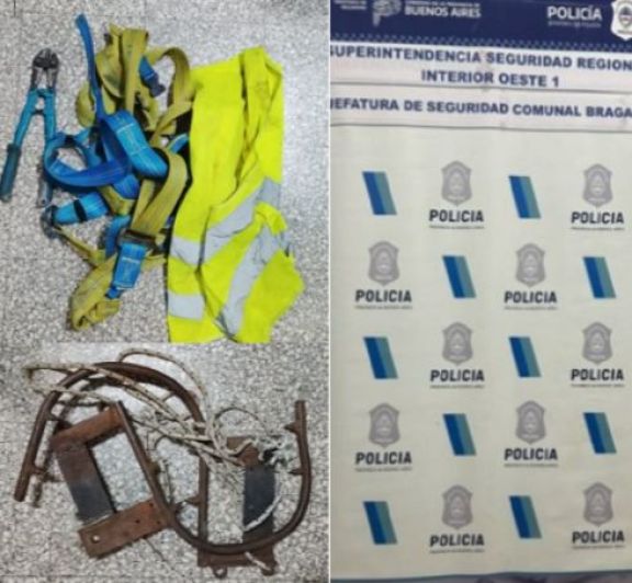 Robaban cableado telefónico y terminaron detenidos: el auto tenía pedido de secuestro