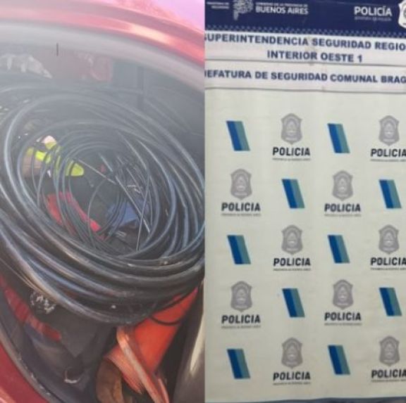 Robaban cableado telefónico y terminaron detenidos: el auto tenía pedido de secuestro
