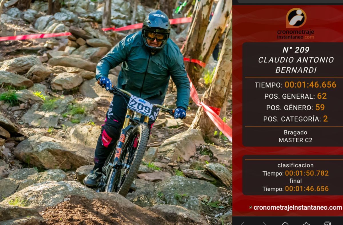 Claudio Bernardi se consagró subcampeón de descenso en Tandil.