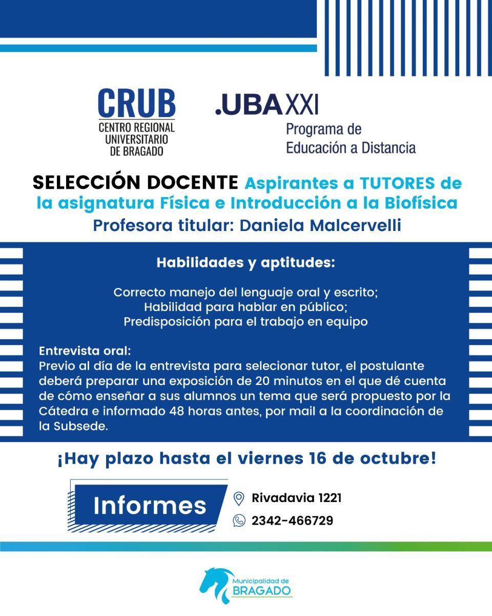 El C.R.U.B y su oferta académica.