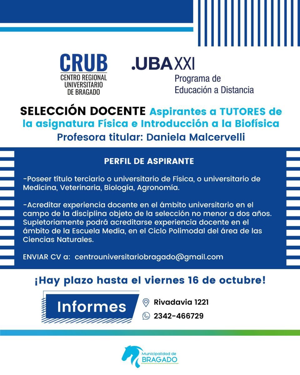 El C.R.U.B y su oferta académica.